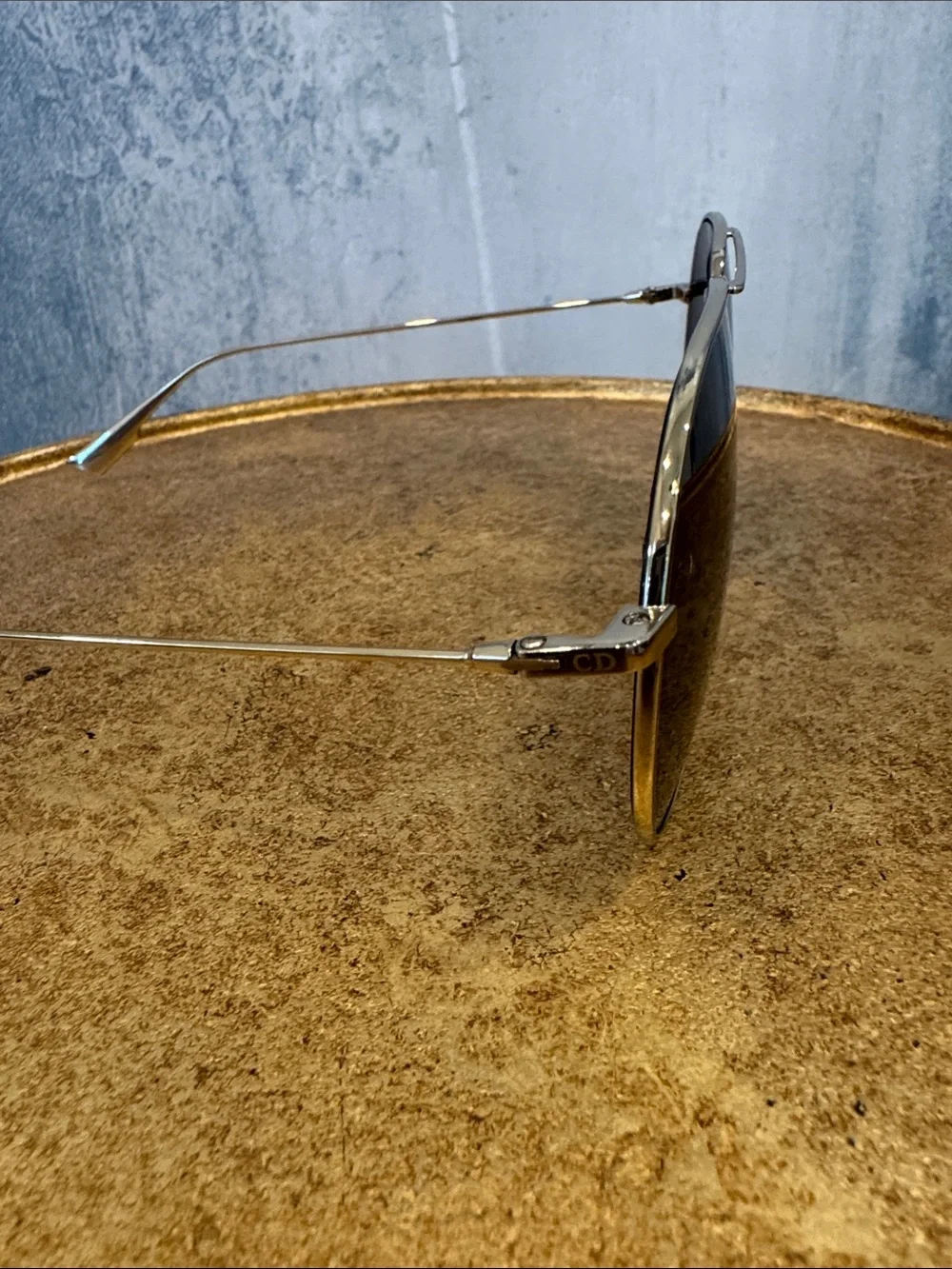 Christian DIOR Aviator Metal Frame Sunglasses in Silver